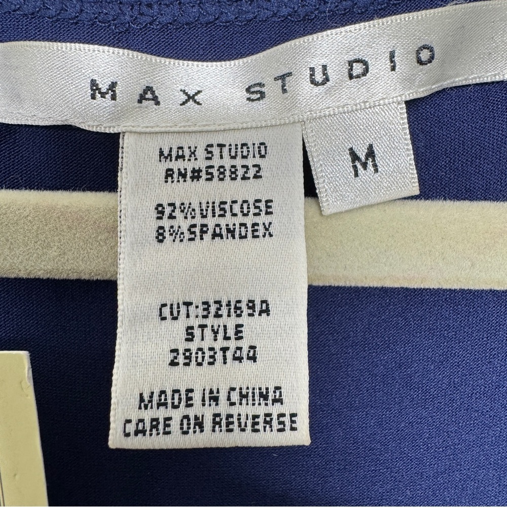NWT Max Studio Navy Smocked-Waist Jumpsuit with V-Neck - Picture 4 of 5